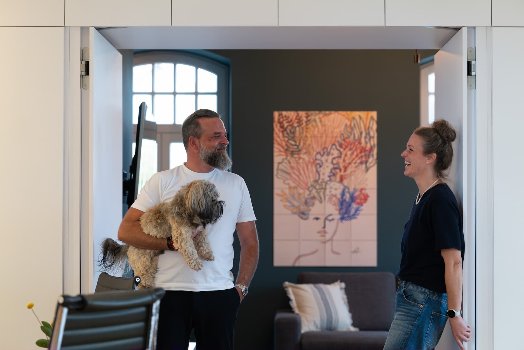 Manuel, Döhrte und Hund im Charakterhaus